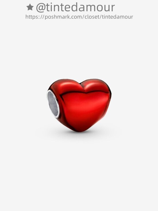 Pandora Metallic Red Heart Charm|Pendant - Picture 1 of 2
